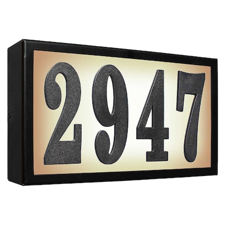 Qualarc Serrano (Standard) Lighted Address Plaque (Black frame color) SRST-AB60-BLK